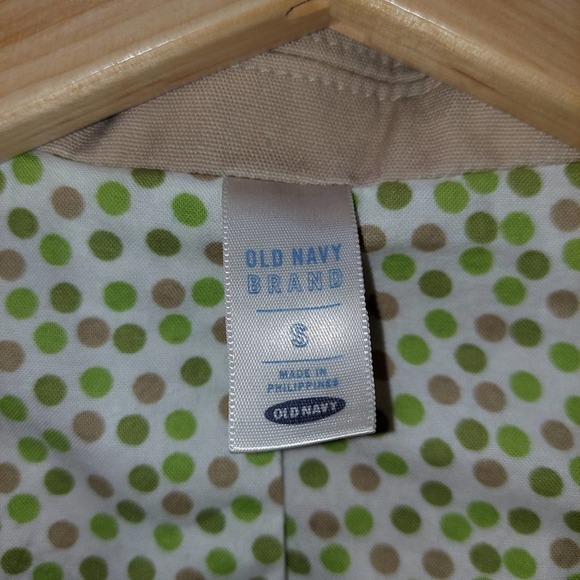 COPY - VINTAGE Old Navy Brand Brown Jacket, Polka Dot Lining, Small - Picture 2 of 9